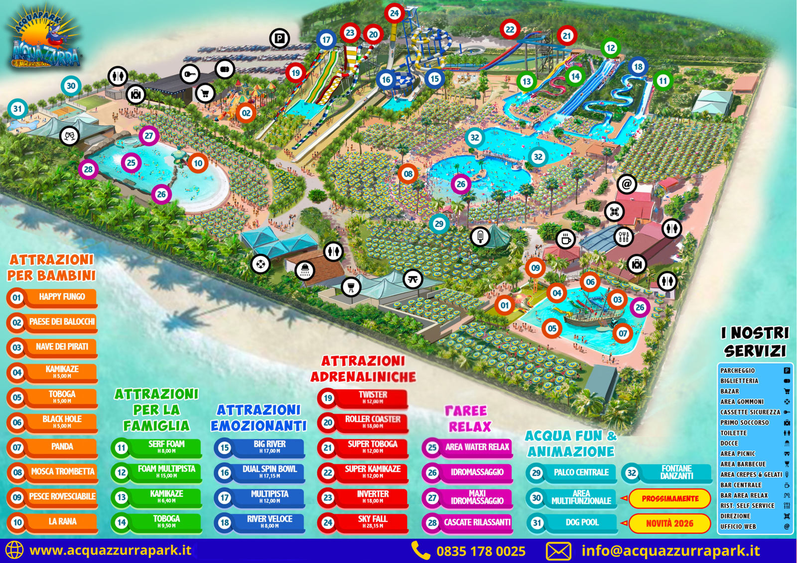 Mappa Parco Acquatico Metaponto Italy Acquazzurra Park